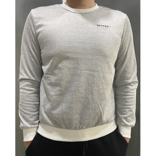 NETERO Men's Sweatshirts Gray Long Sleeve O Neck