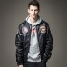 NETERO Men's Fake Leather Jacket Embroidery Fashion Jacket