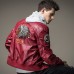 NETERO Men's Fake Leather Jacket Embroidery Fashion Jacket