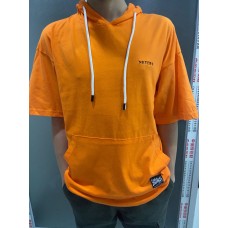 NETERO Men's Hooded Sweatshirts Orange Short Sleeve