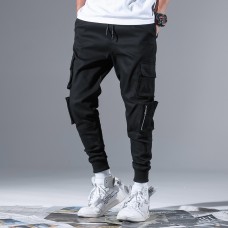 NETERO Men's Cargo Pants With Pockets Cotton Elastic Waist Casual Pants
