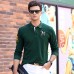 NETERO Men's Polo Shirt Long Sleeve Embroidery Cotton Autumn Winter 